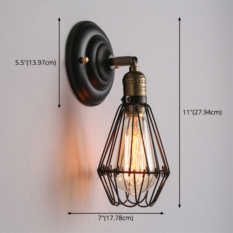 Smeedijzeren wandlamp SCONCE Industrial Loft 1-Light SCONCE LAMP VOOR GANG