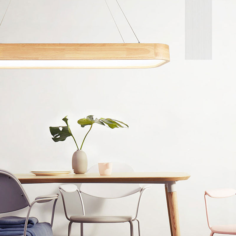 Luce a ciondolo a LED rettangolare in legno nella moderna semplicità lampada appesa acrilica per il luogo commerciale