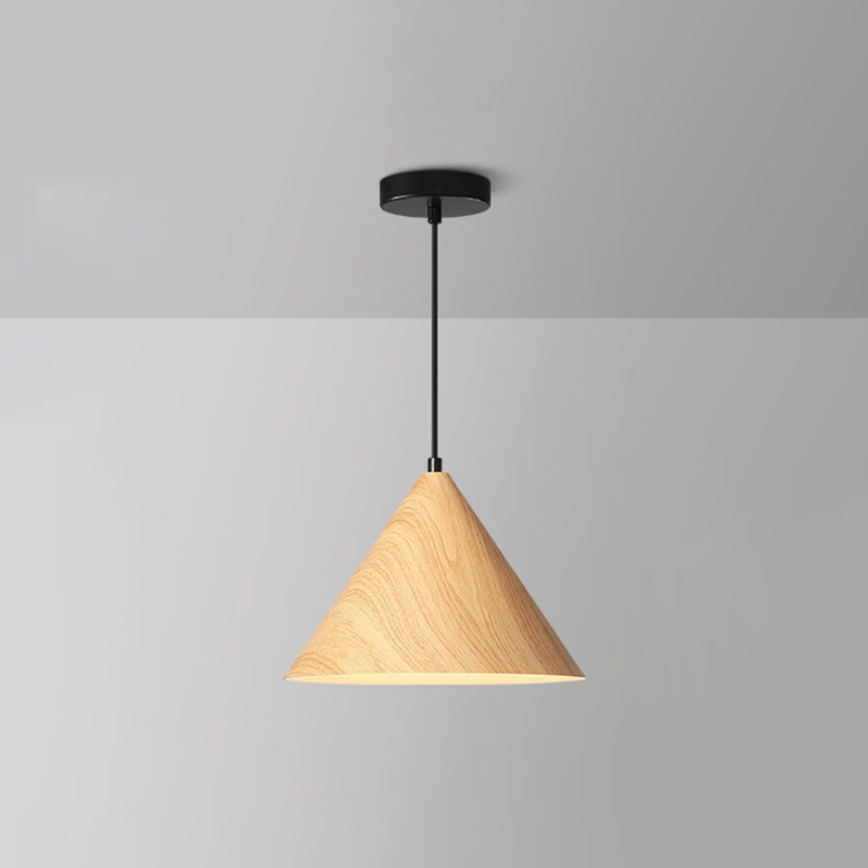 Bois moderne suspendu au plafond cône 1-Light Pendant Light pour salle à manger