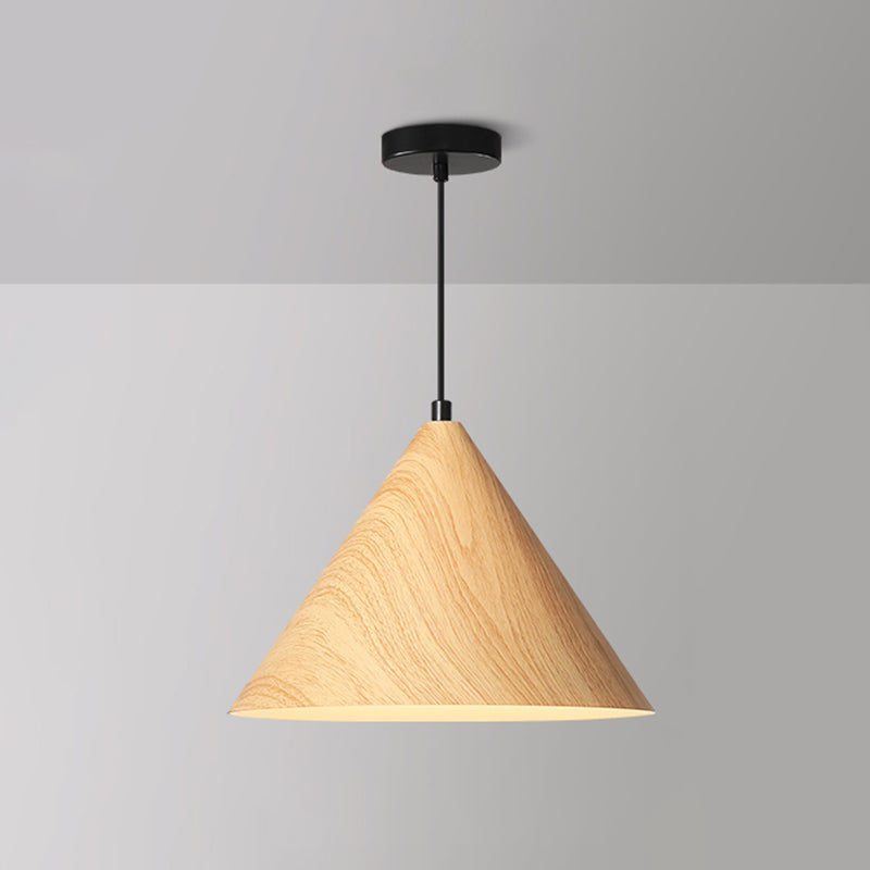 Bois moderne suspendu au plafond cône 1-Light Pendant Light pour salle à manger