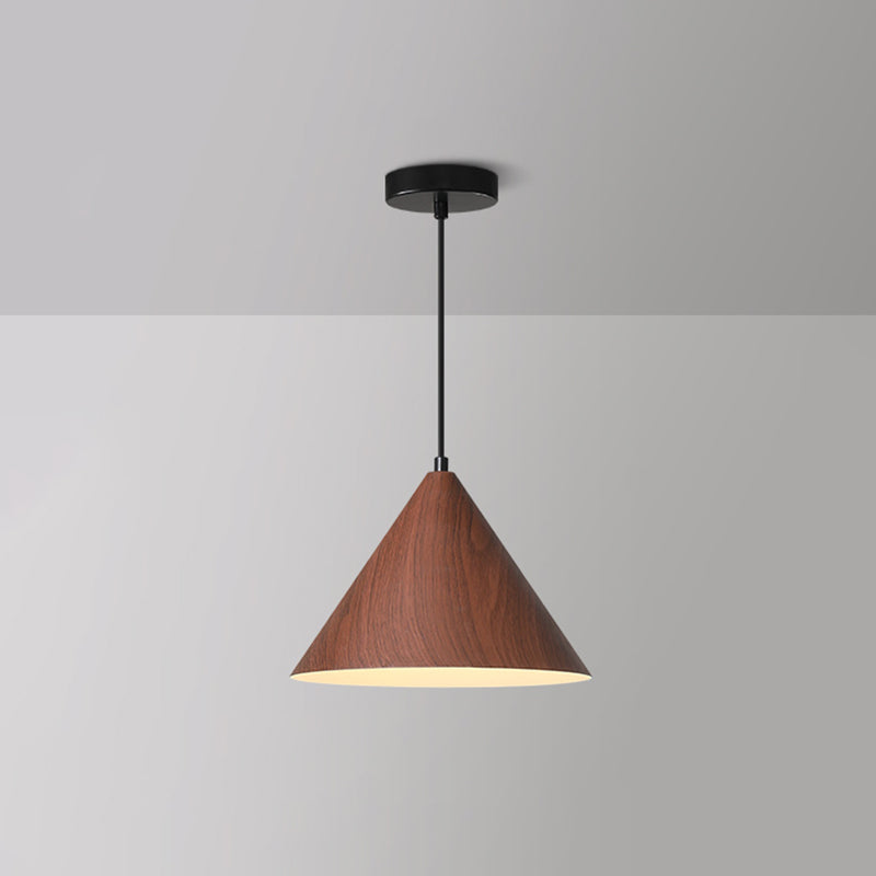 Bois moderne suspendu au plafond cône 1-Light Pendant Light pour salle à manger