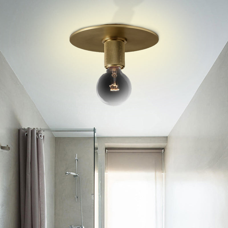 Globe/cône/cylindre/trompette en verre plafonnier suspendu moderne 1 lumière éclairage encastré en laiton pour balcon
