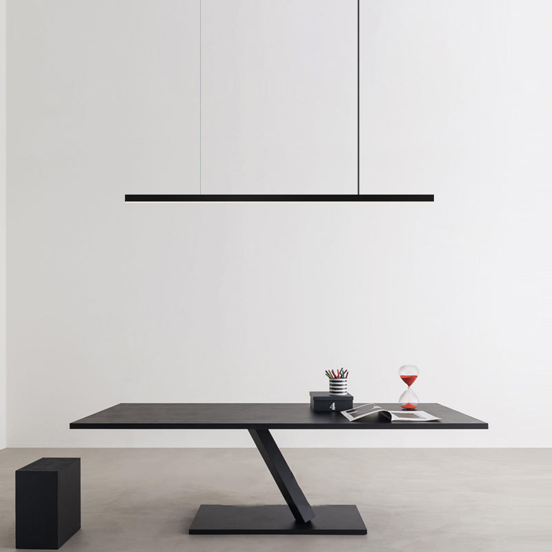 Luci a sospensione contemporanea per l'isola di cucina Linear Lighting Island Lampade in nero