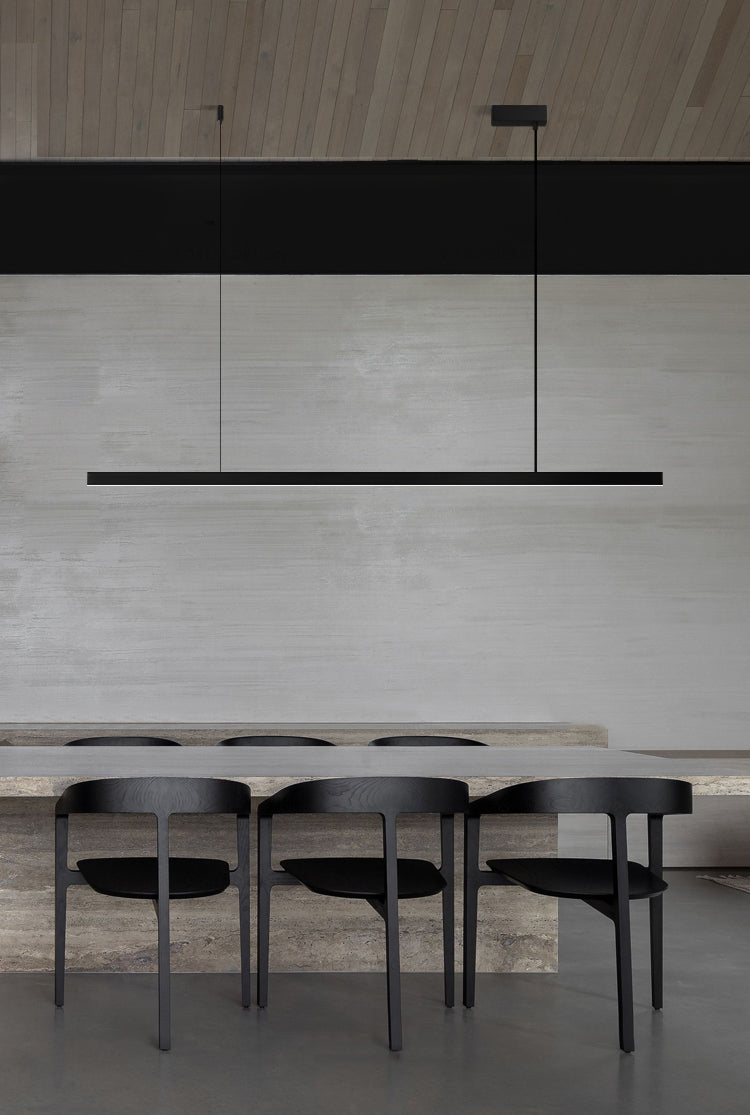 Luci a sospensione contemporanea per l'isola di cucina Linear Lighting Island Lampade in nero