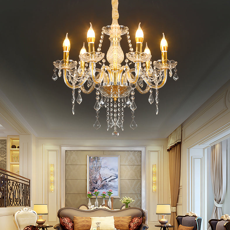 Kerze Kronleuchter Leuchte Traditionelle Kristallheizbeleuchtung für das Restaurant