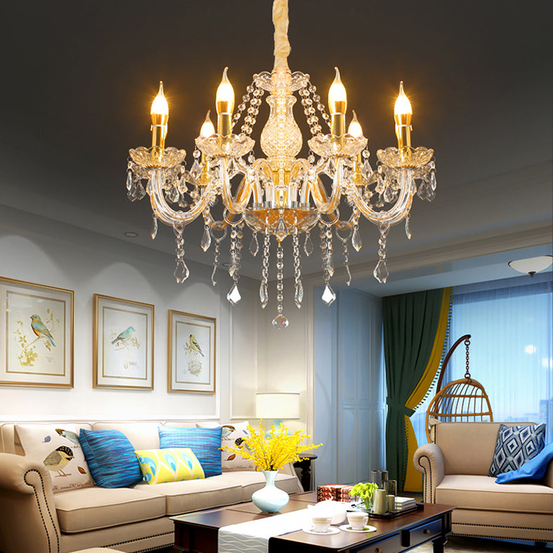 Kerze Kronleuchter Leuchte Traditionelle Kristallheizbeleuchtung für das Restaurant
