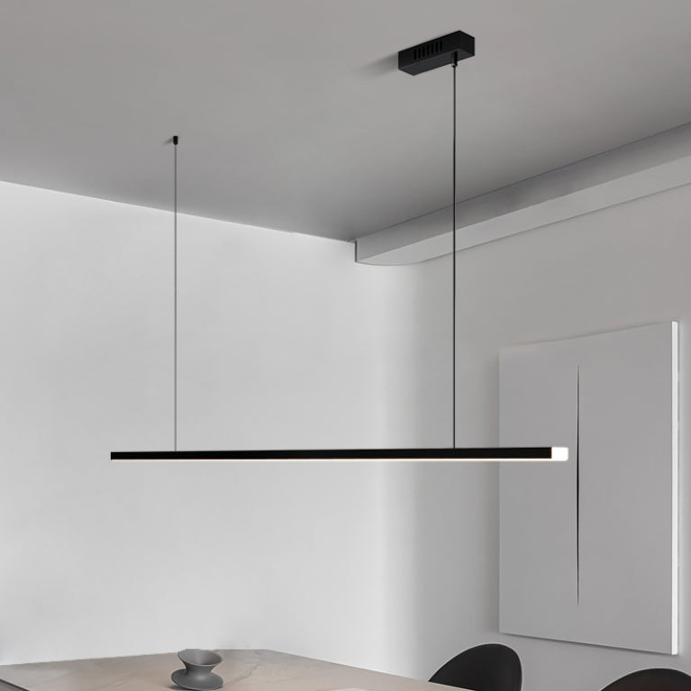 Lumo moderno a sospensione per lampadario lineare dell'isola della cucina Luce sospesa in nero