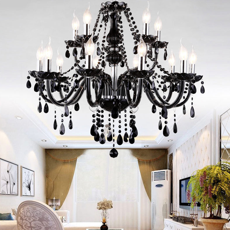 Lámpara de araña de velas iluminación de vidrio tradicional iluminación para restaurante