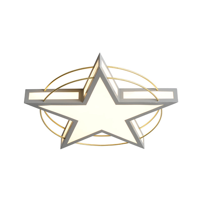Star / triangle encastré luminaire nordique métal noir / gris plafonnier encastré avec diffuseur acrylique