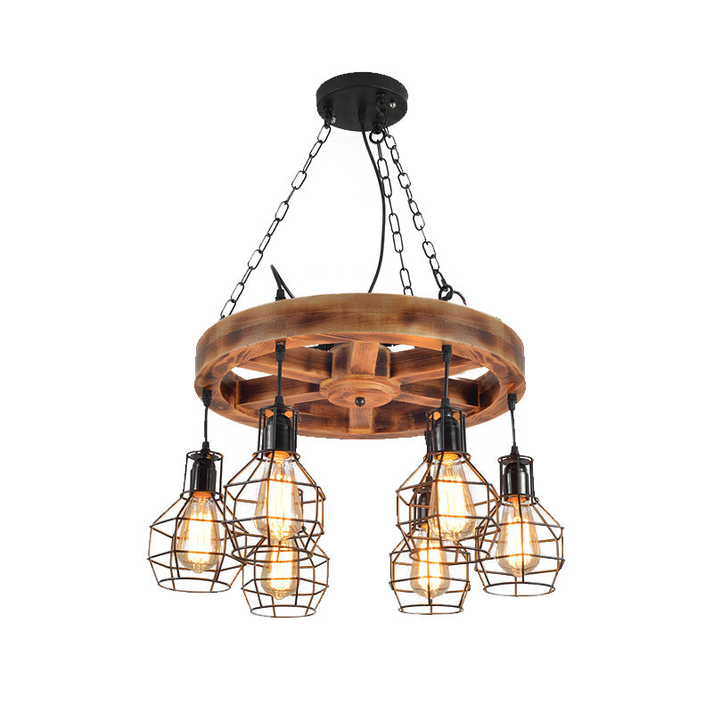 Metal Black Chandelier Lighting Accesor Globe 6/8 luces Luz de techo colgante de granja para sala de estar