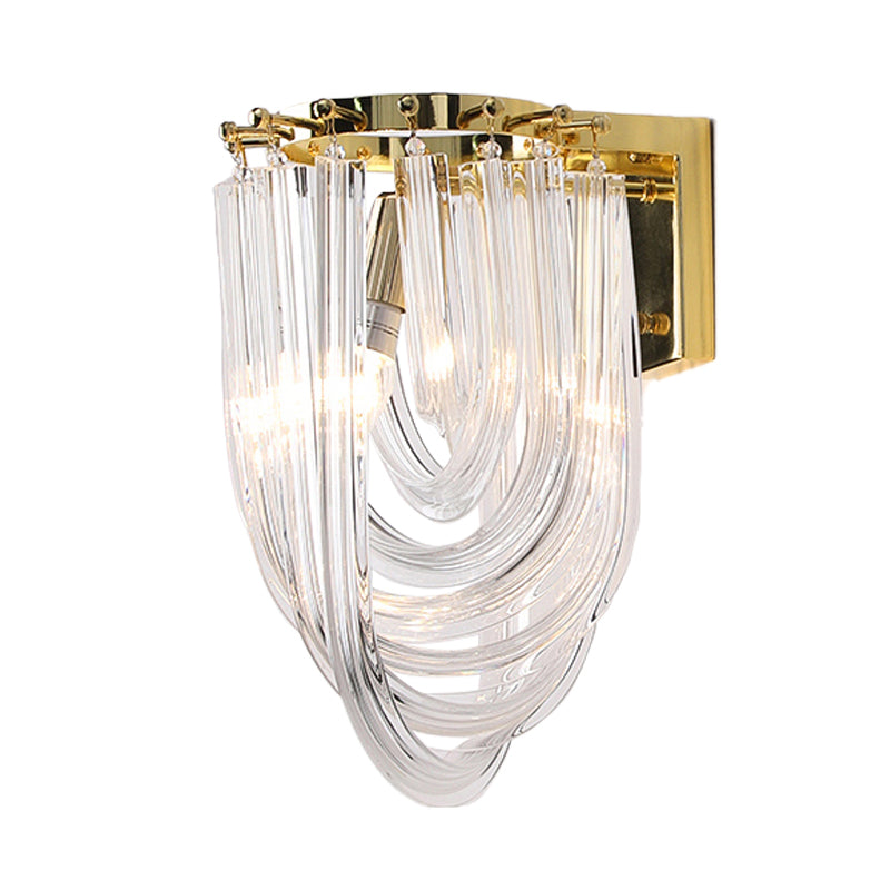 Clear Glass Geometric Wall Sconce Modernist 1 Head Wall Lighting Fixture for Living Room