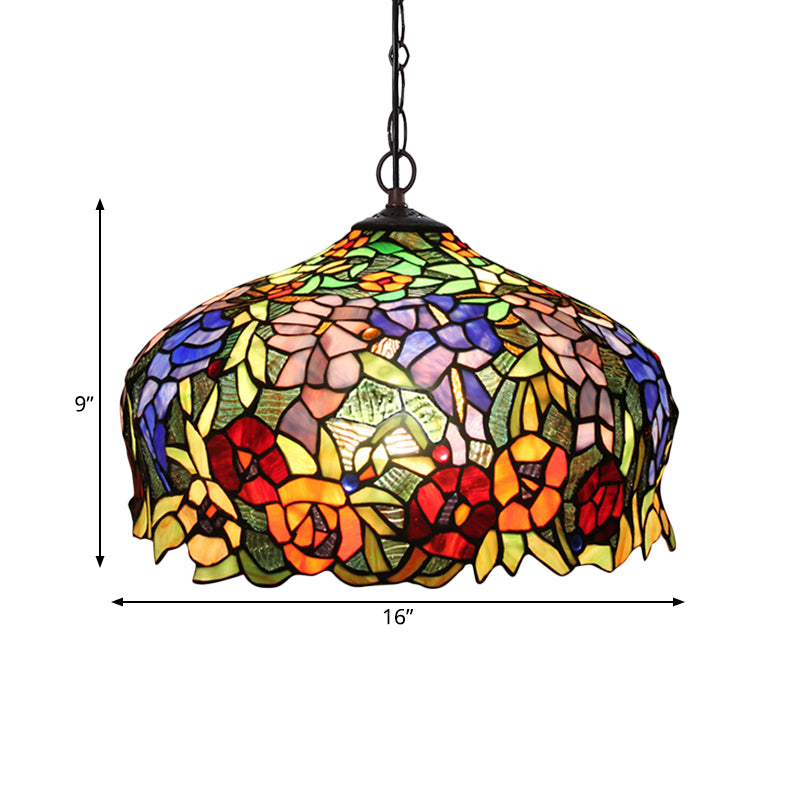 2 luces Lámpara de techo de vidrio manchado de color naranja de lámpara de lámpara de lámpara para el comedor