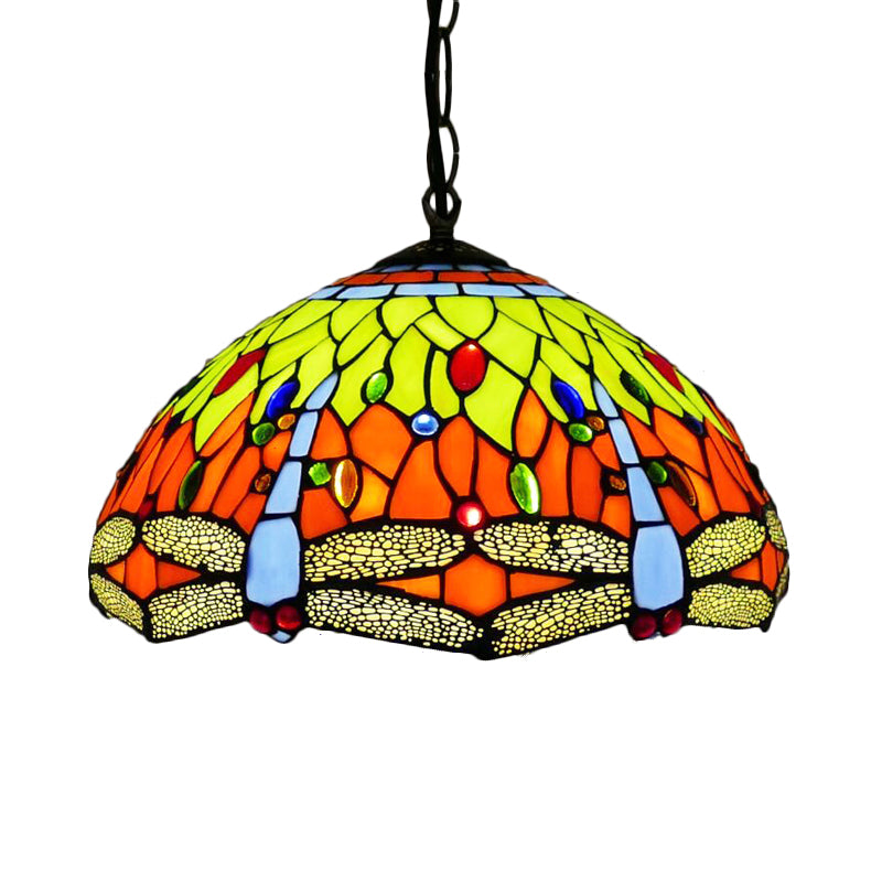 Dragonfly Lampadario illuminazione mediterranea blu/vetra verde vetra 1/2 luci ciondolo per cucina