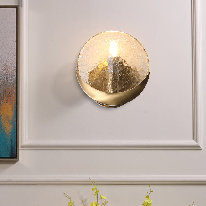 Minimalismus Ringwandhalterung Lampe 1 Kopf knistern Glaswandleuchten in Gold für Schlafzimmer