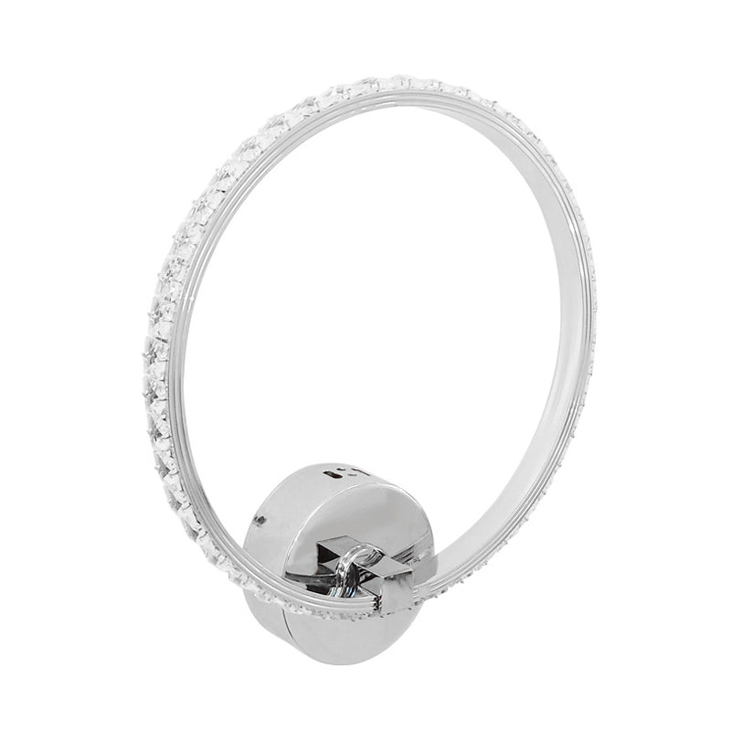 Accesorio de iluminación de pared cromada de cristal de cristal redondo translúcido, 6 "/8"/10 "H