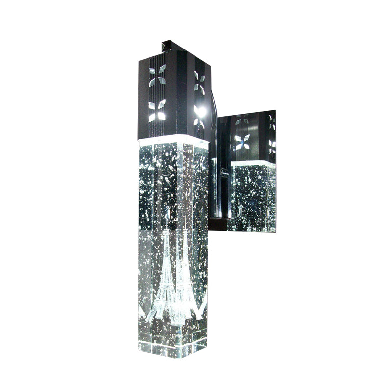 Bubble Crystal Rectangle Wall Light Light Modernist Led Nickle Pared Flexure en cálido/blanco/2 color de color