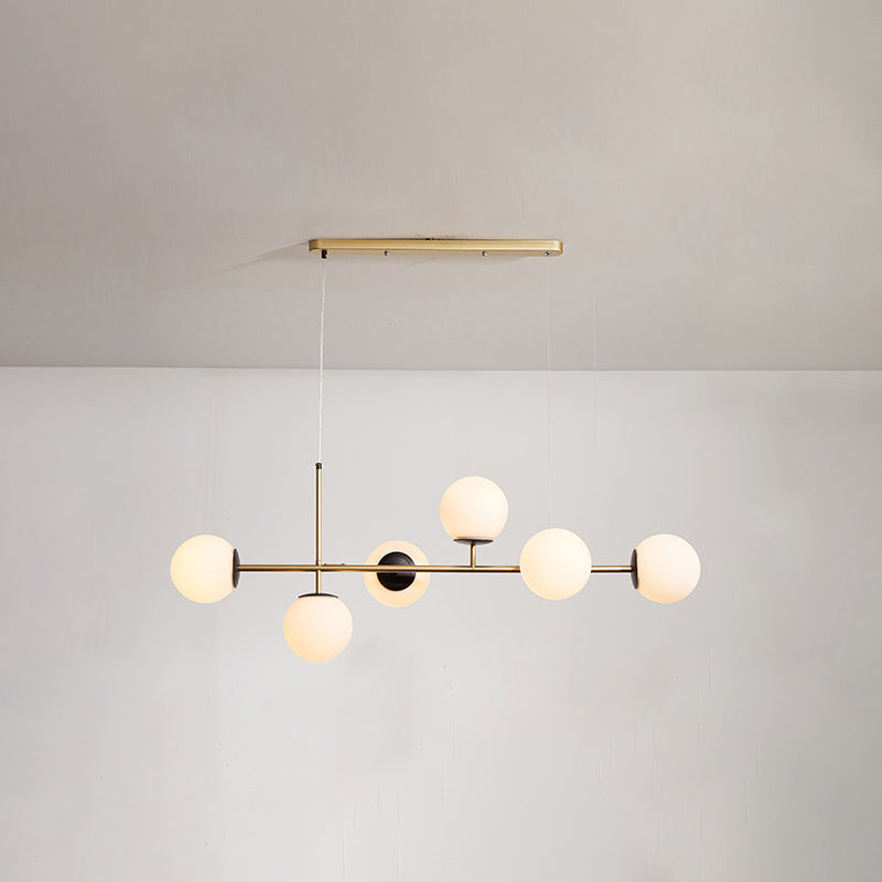 Modern Creative Globe Isola Light Iron Iron a 6 luci a sospensione Light With Glass Shade