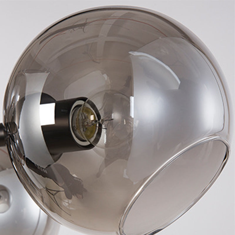 Globe 8-Light Island Light dans le style artistique moderne lampe suspendue en fer forgé avec une teinte en verre