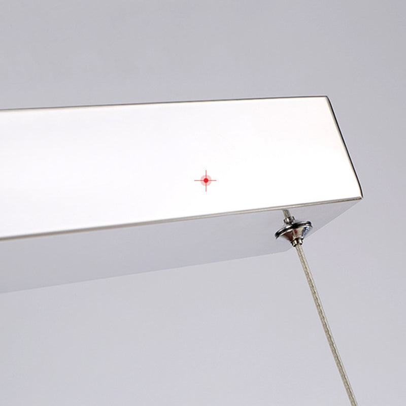 Luz de la isla LED de ola blanca en moderna luz colgante de acero inoxidable de estilo conciso con sombra acrílica