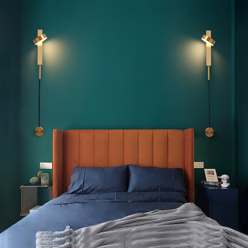 Lampada da parete da parete da muro di lettura in metallo a 1 luce per camera da letto