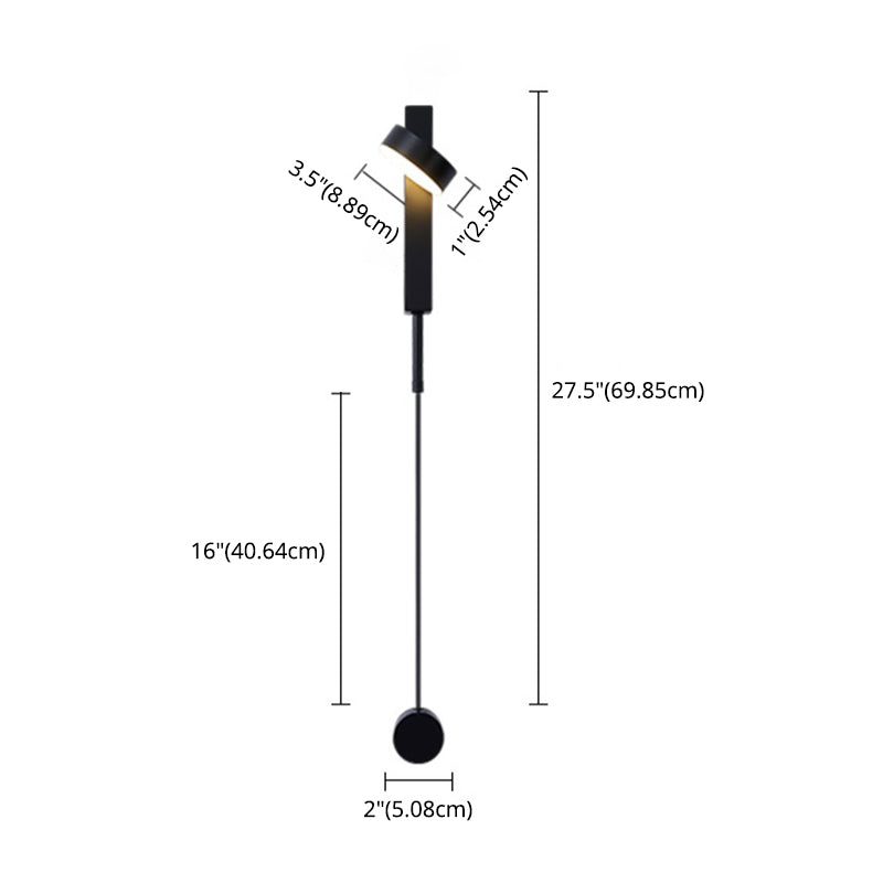 Lampada da parete da parete da muro di lettura in metallo a 1 luce per camera da letto