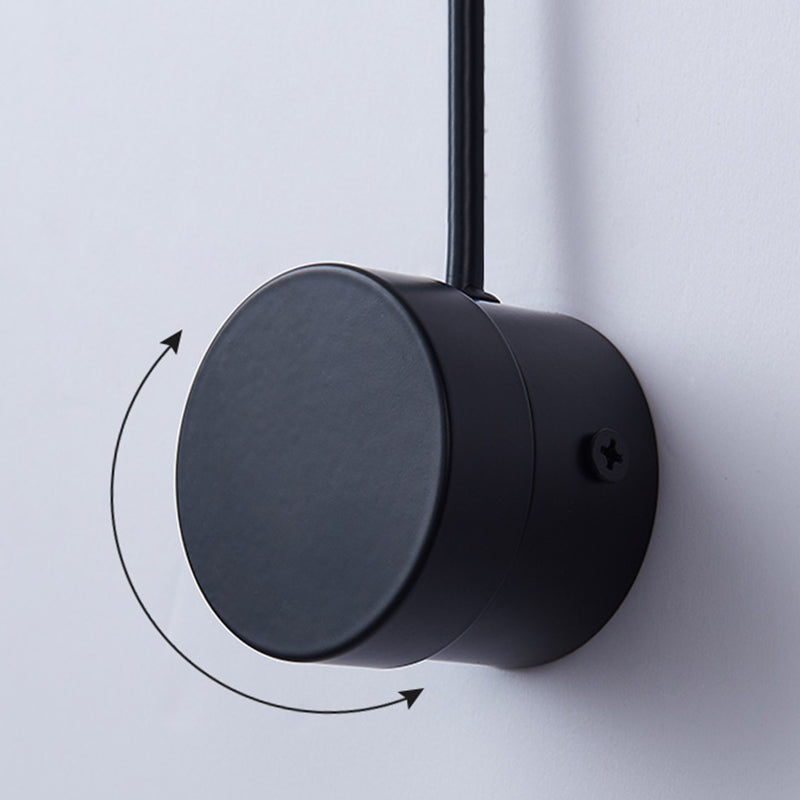 Lampada da parete da parete da muro di lettura in metallo a 1 luce per camera da letto