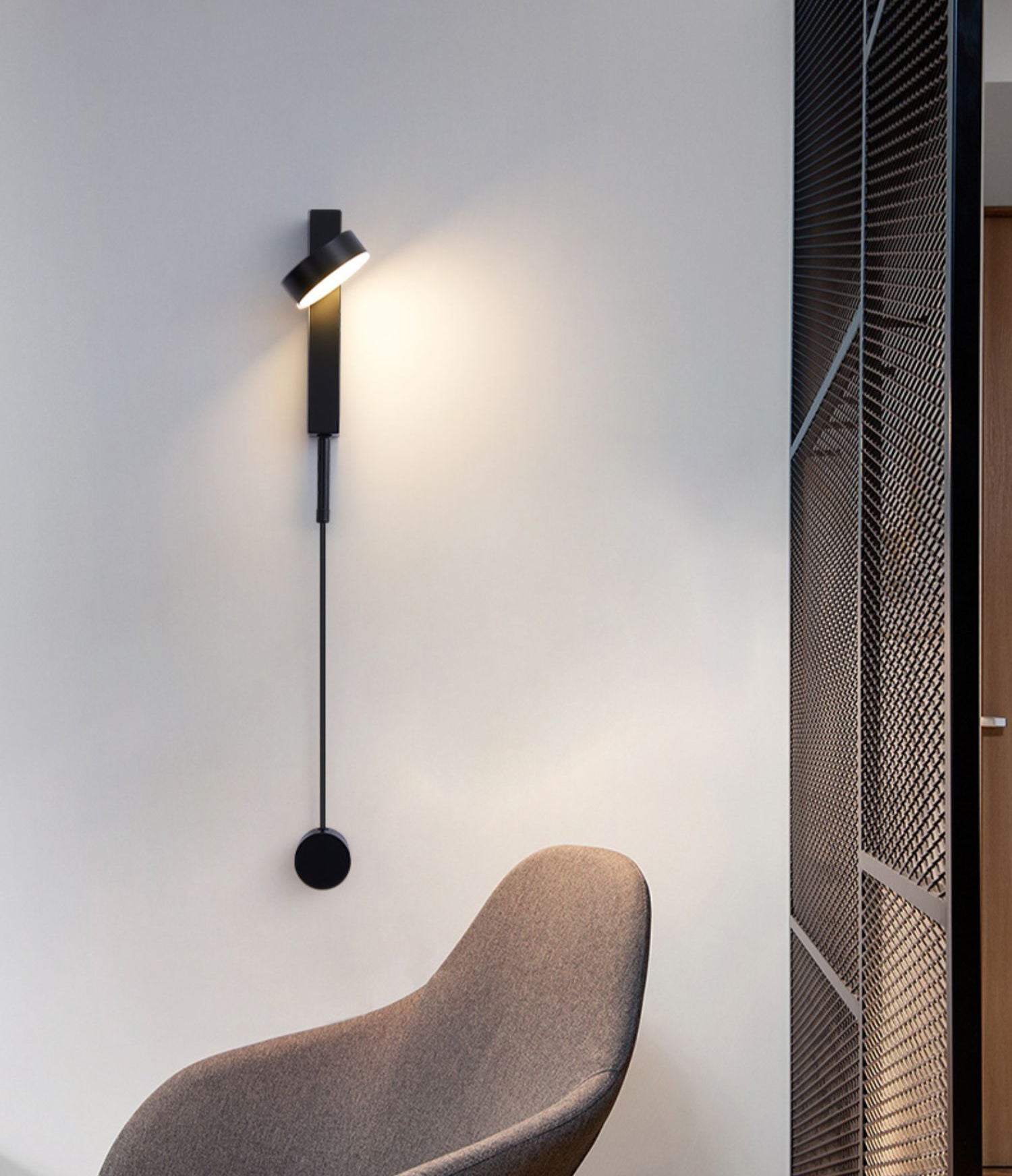 Lampada da parete da parete da muro di lettura in metallo a 1 luce per camera da letto