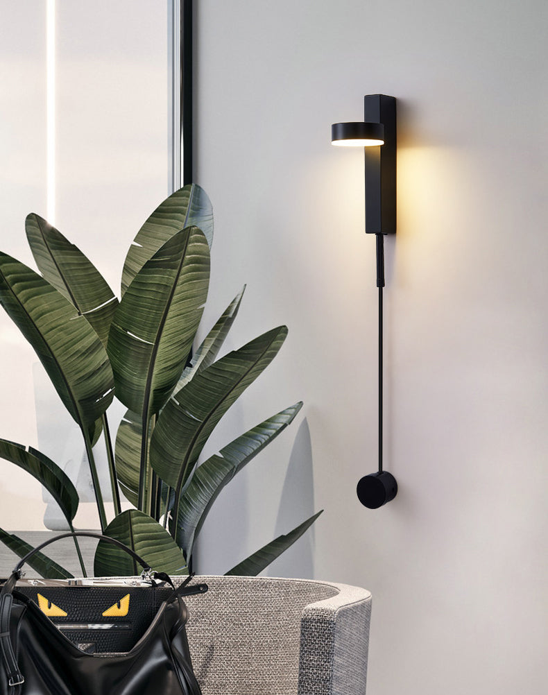 Lampada da parete da parete da muro di lettura in metallo a 1 luce per camera da letto