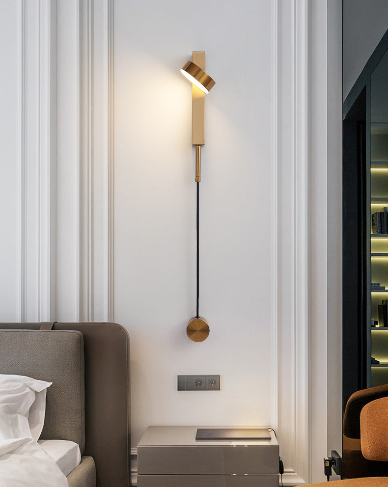Lampada da parete da parete da muro di lettura in metallo a 1 luce per camera da letto