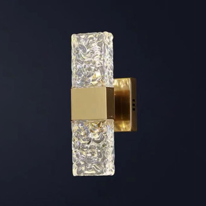 Postmodern Crystal 1-Light Wall Mount Lamp Rectangular Wall Sconce for Bedroom