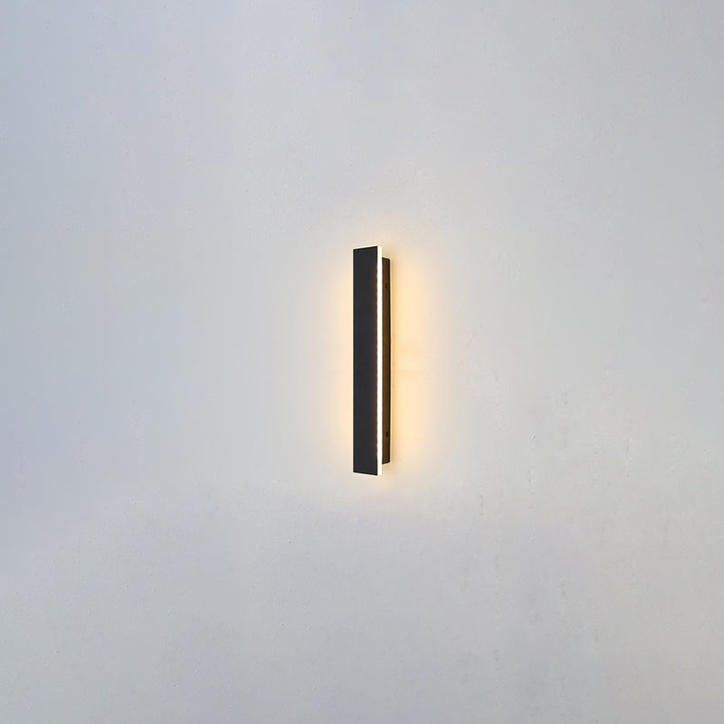 Linear Shade Wall Lighting Modern Simple Style  1 Light Sconce Light in Black Finish