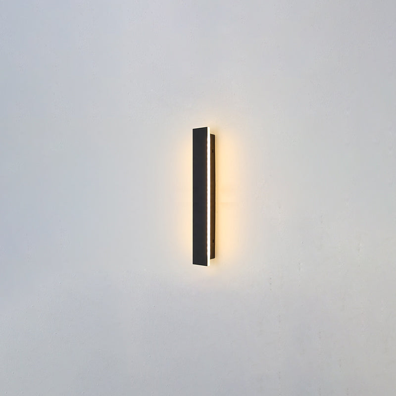 Linear Shade Wall Lighting Modern Simple Style  1 Light Sconce Light in Black Finish