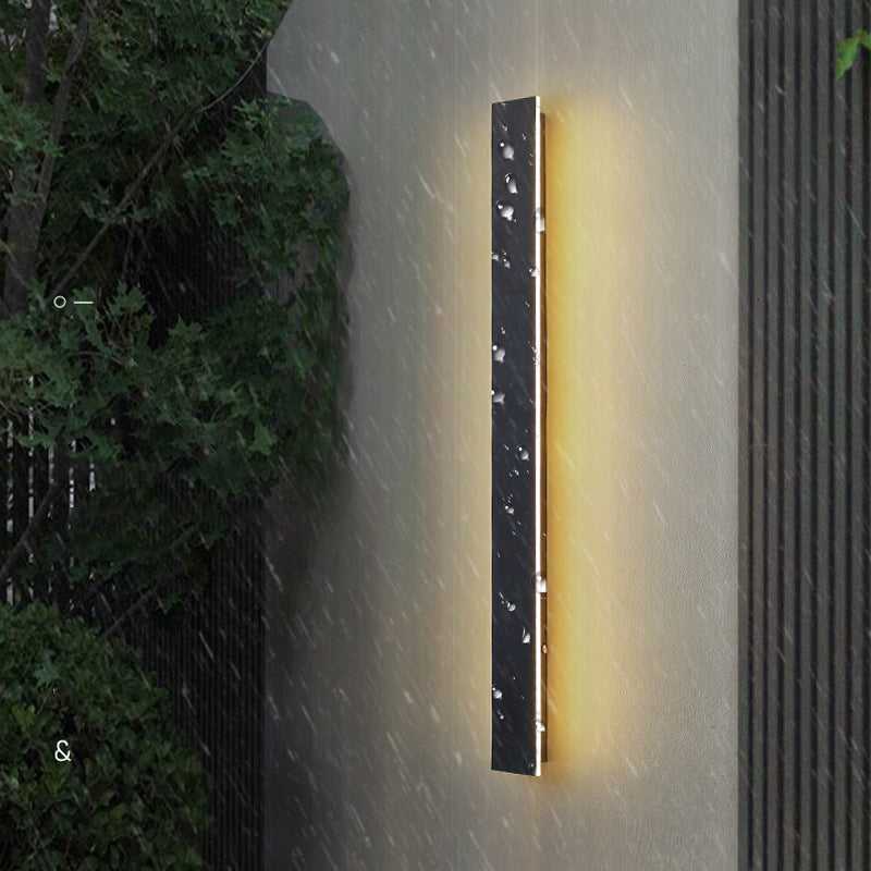 Linear Shade Wall Lighting Modern Simple Style  1 Light Sconce Light in Black Finish