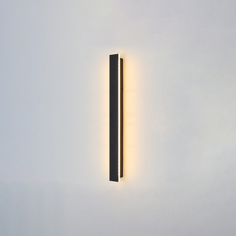 Linear Shade Wall Lighting Modern Simple Style  1 Light Sconce Light in Black Finish