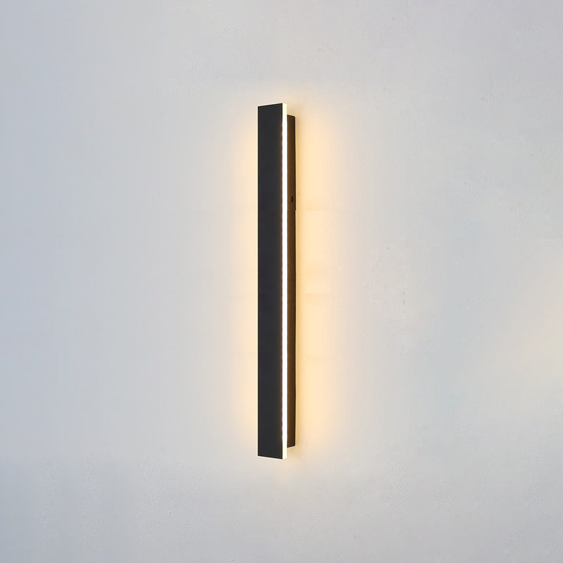 Linear Shade Wall Lighting Modern Simple Style  1 Light Sconce Light in Black Finish