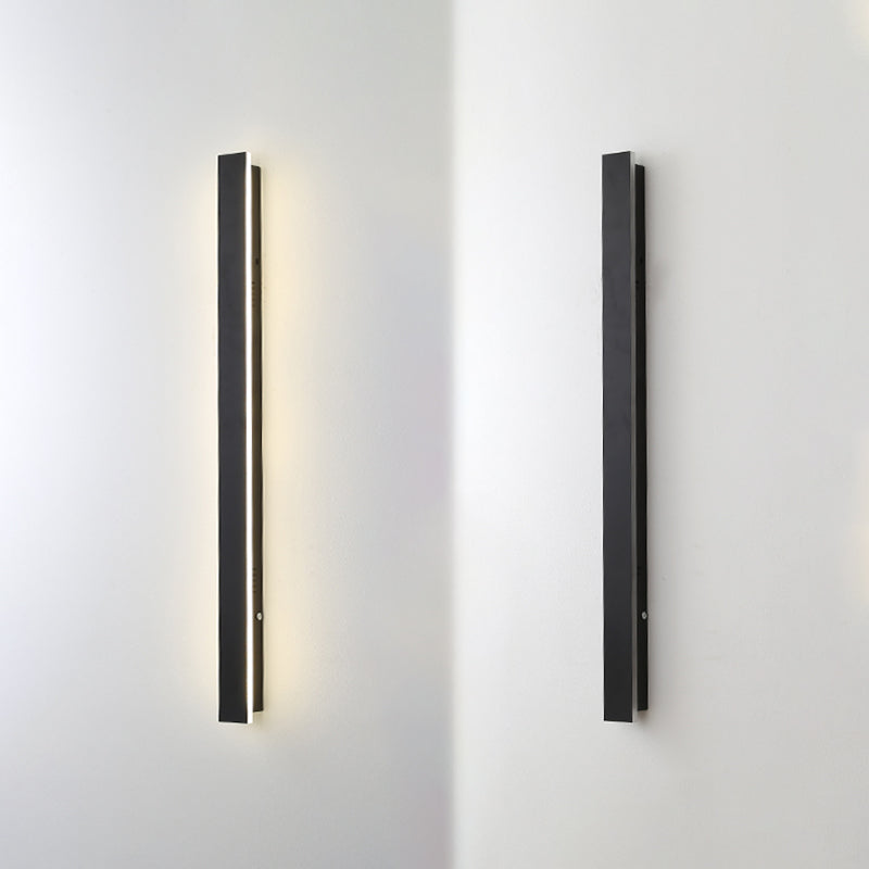 Linear Shade Wall Lighting Modern Simple Style  1 Light Sconce Light in Black Finish