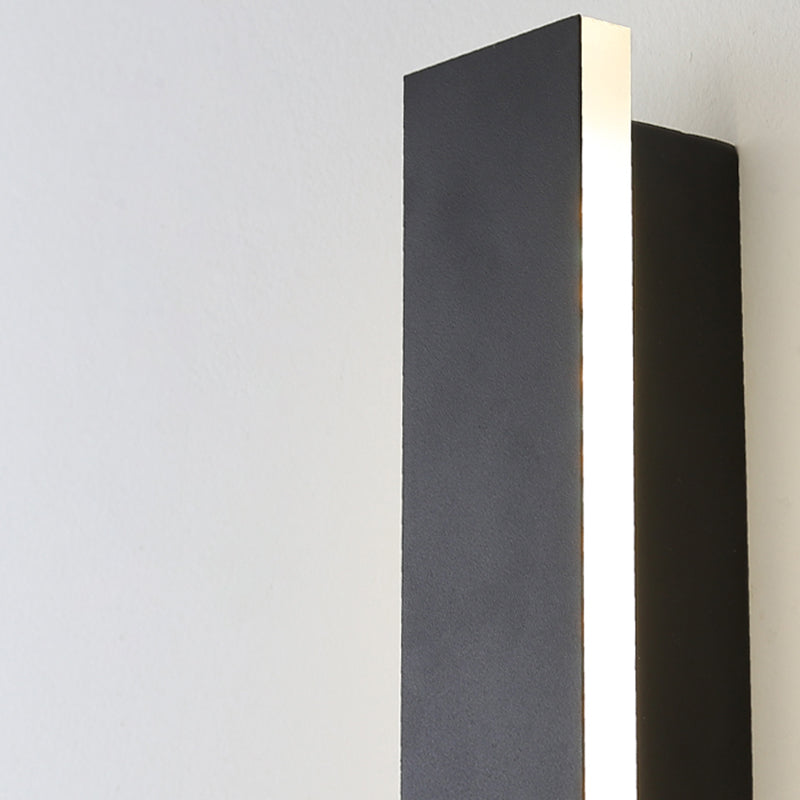 Linear Shade Wall Lighting Modern Simple Style  1 Light Sconce Light in Black Finish