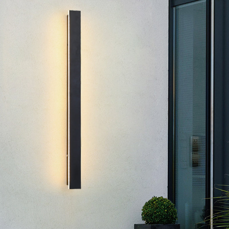 Linear Shade Wall Lighting Modern Simple Style  1 Light Sconce Light in Black Finish