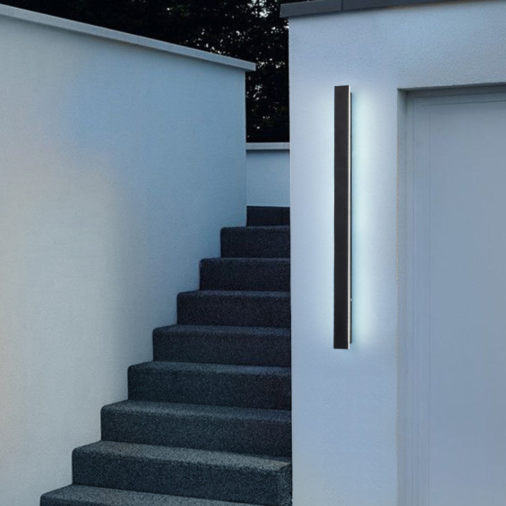 Linear Shade Wall Lighting Modern Simple Style  1 Light Sconce Light in Black Finish