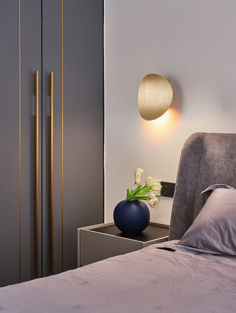 Lámpara de pared circular de aluminio de pared de pared LED minimalista moderna para espacios interiores