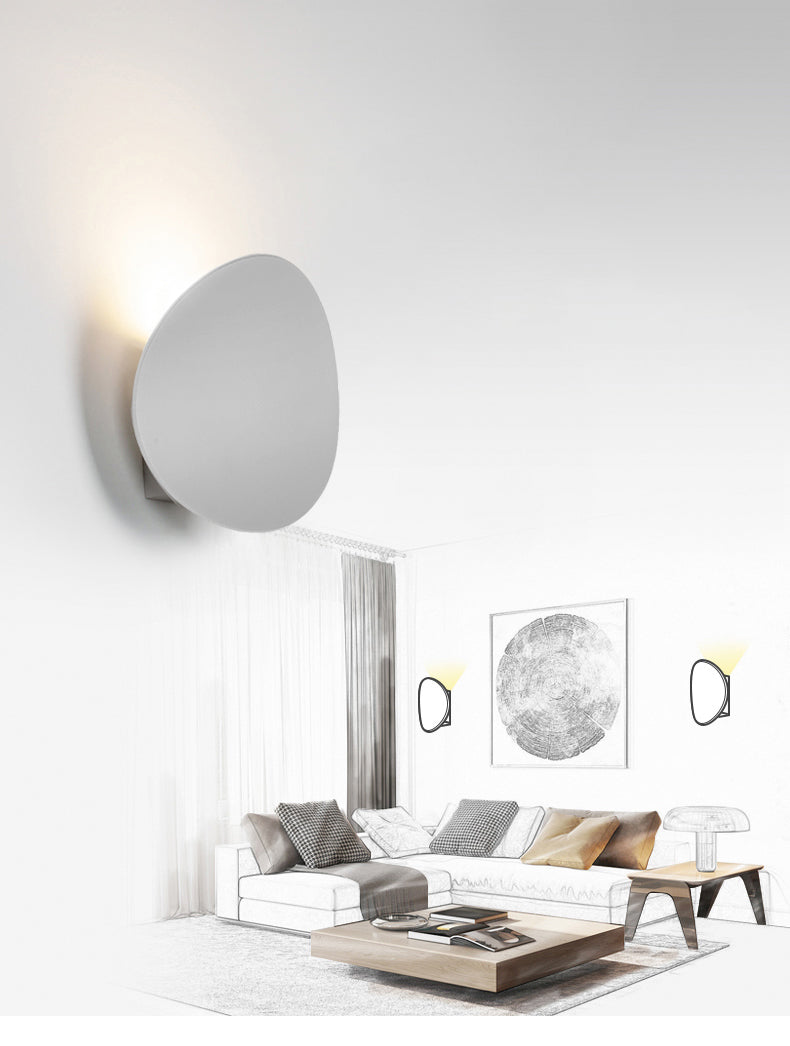 Lámpara de pared circular de aluminio de pared de pared LED minimalista moderna para espacios interiores
