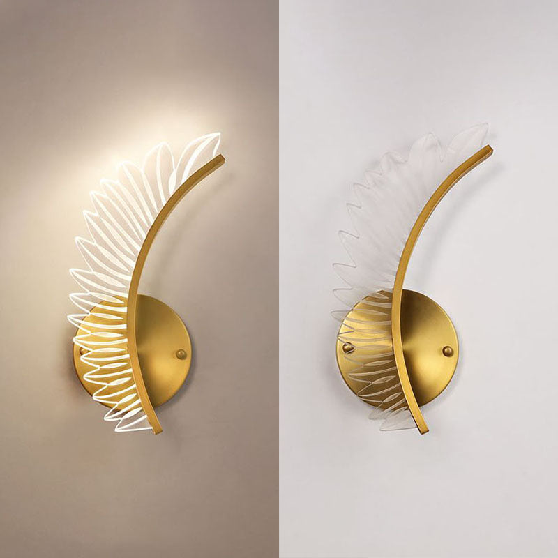 Contemporary Copper Acrylic Wall Mounted Lighting LED Wall Sconce for Bedroom