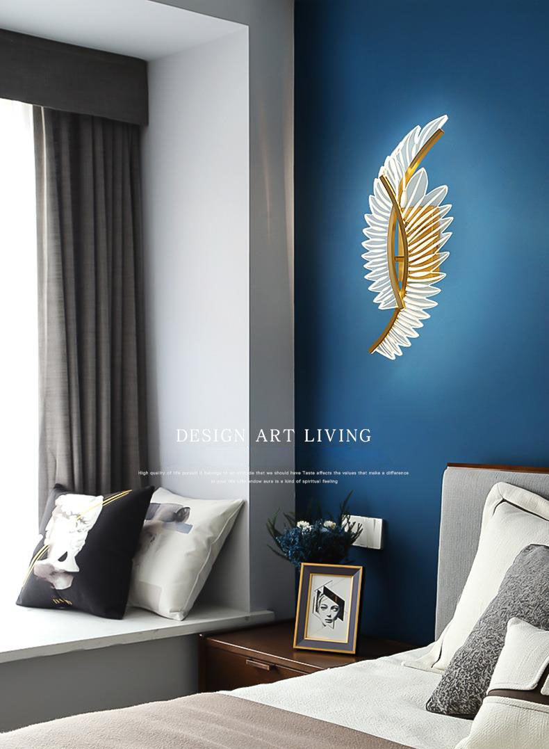 Contemporary Copper Acrylic Wall Mounted Lighting LED Wall Sconce for Bedroom