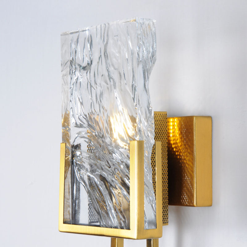 1 Lichtgold zeitgenössische Wandbeleuchtung Kristallquadrat-Wandbeleuchtung für Schlafzimmer