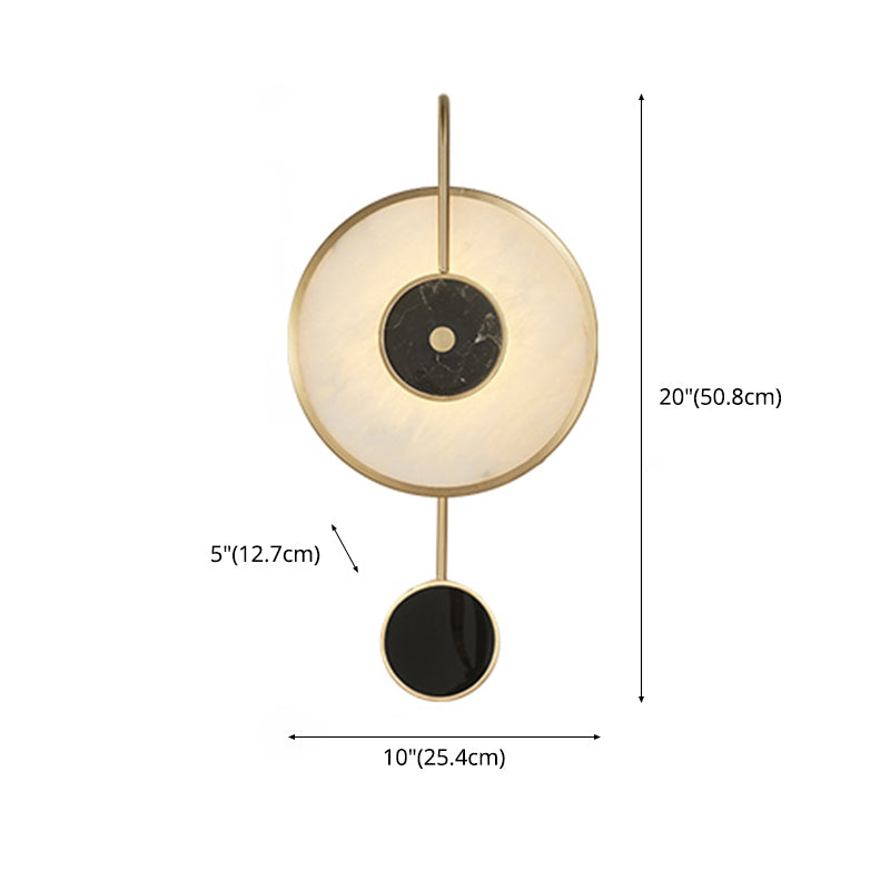 Contemporary Stone Wall Lighting 1-Light Circle Sconce Light for Living Room