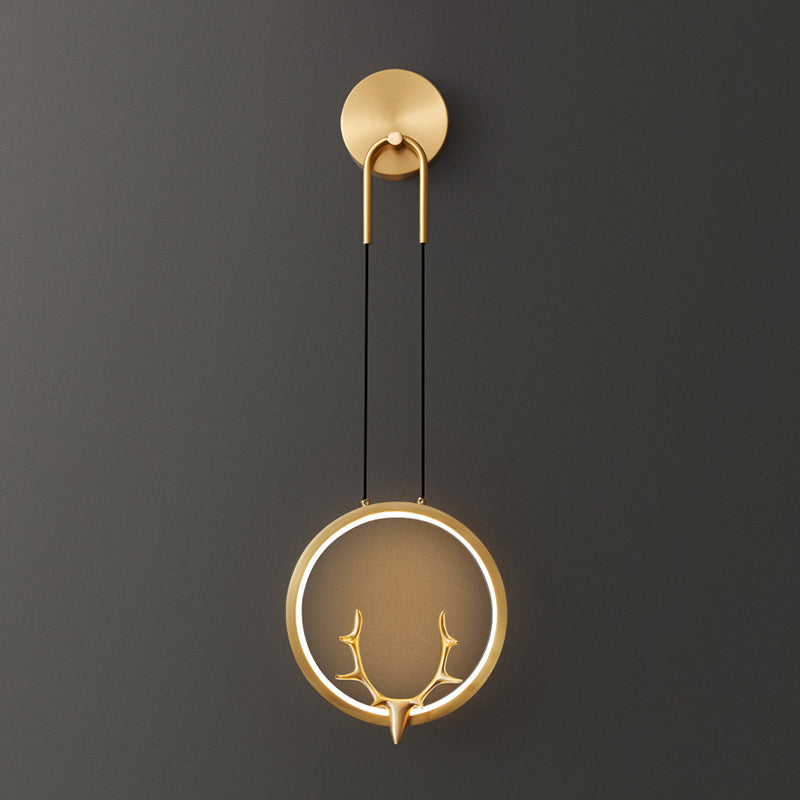 1-Licht Metall zeitgenössische Wandleuchte Antlers Schaftlampe für Schlafzimmer