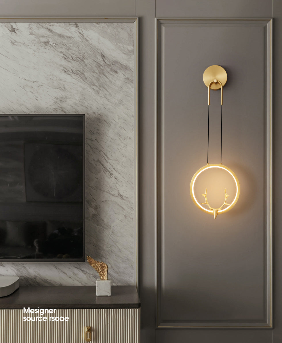 1-Licht Metall zeitgenössische Wandleuchte Antlers Schaftlampe für Schlafzimmer