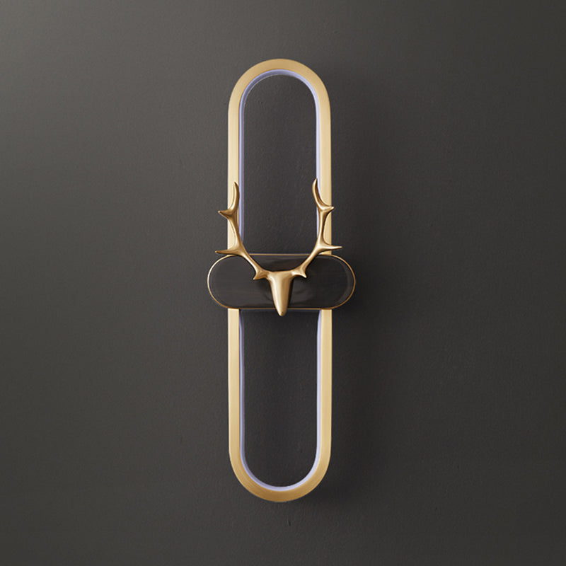 Copper Antlers Wall-Mounted Light Metal Wall Light Sconces for Bedroom