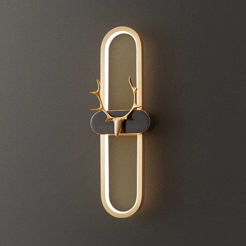 Copper Antlers Wall-Mounted Light Metal Wall Light Sconces for Bedroom