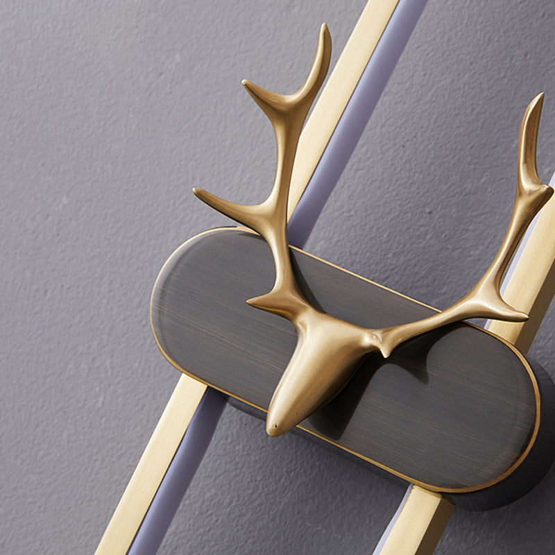 Copper Antlers Wall-Mounted Light Metal Wall Light Sconces for Bedroom